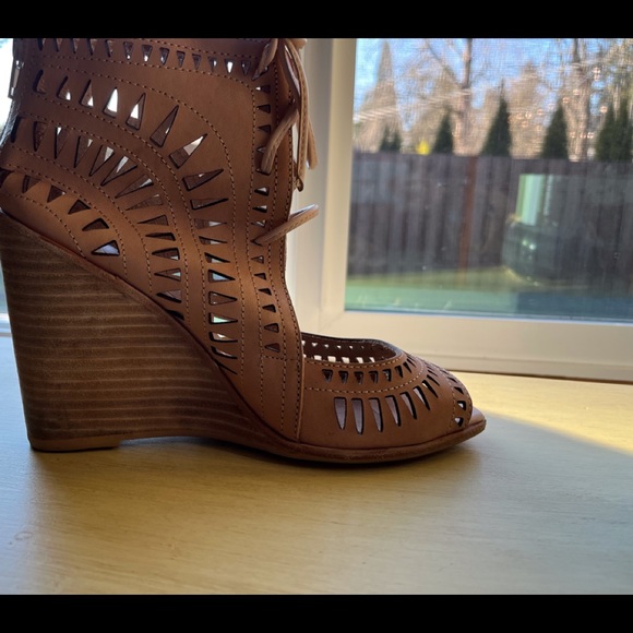 Jeffrey Campbell for Free People Radillo Wedge open toe lace up booties - Picture 11 of 14